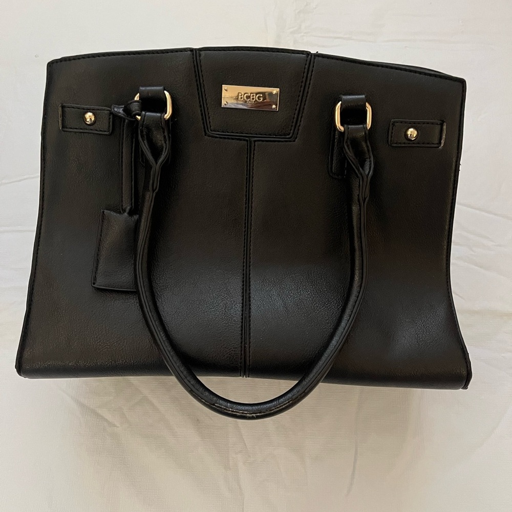 BCBG Black Leather Satchel